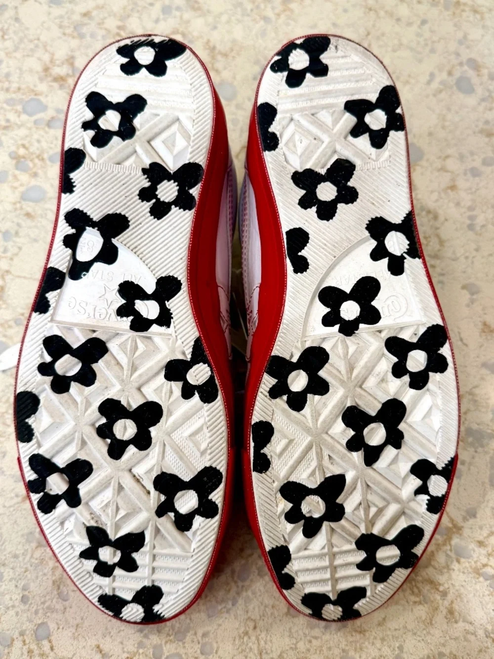 Converse Golf Le Fleur, Unisex: Men's 8.5 or Woman's 10.5, Red & White Leather